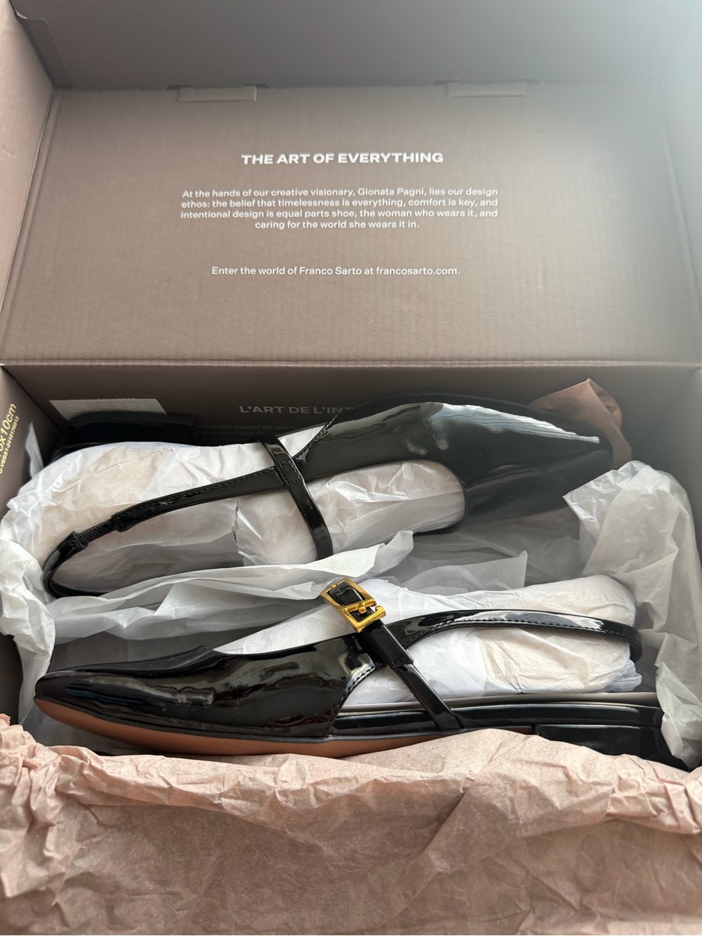 Franco Sarto Destin Slingback Flats Black Patent Size 7 NIB - Picture 8 of 11